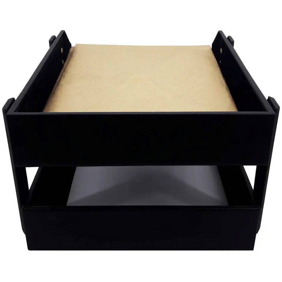 Bandeja de escritorio doble A4 ecocuero negro Atlantik 4