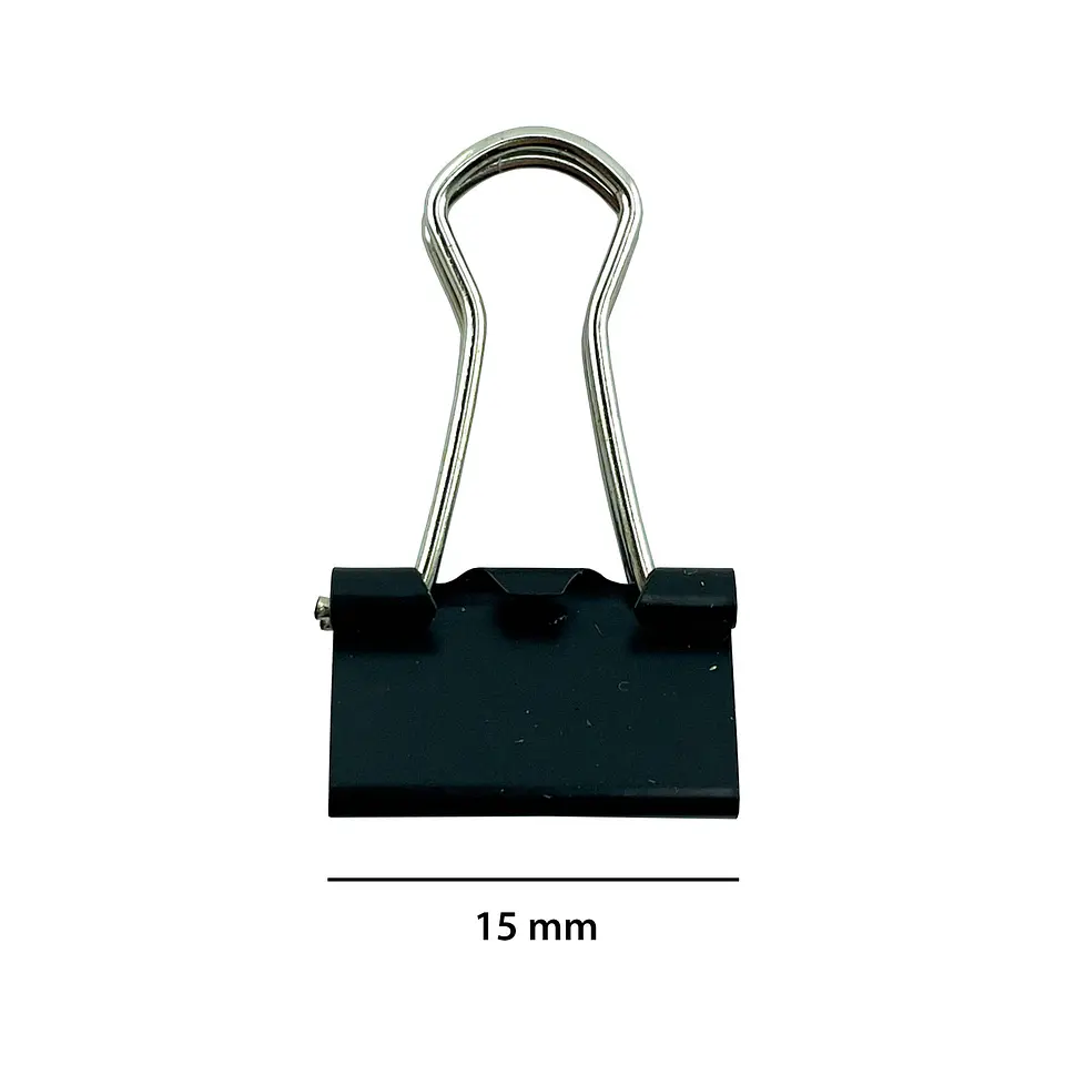 Apretador doble clip 15 mm negro caja 12 u Atlantik 4
