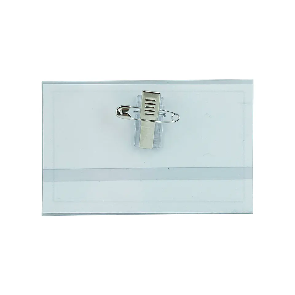 Porta credencial transparente con clip 10 unid horizontal atlantik 3