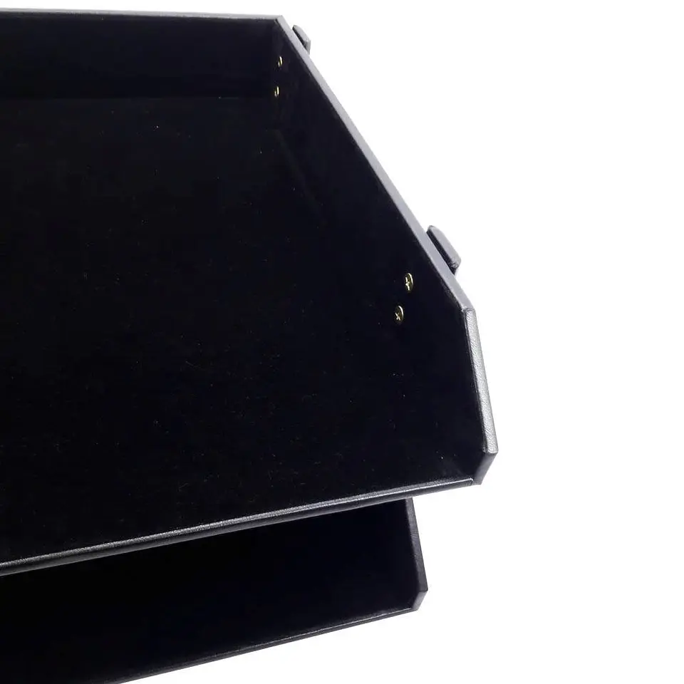 Bandeja de escritorio doble A4 ecocuero negro Atlantik 5