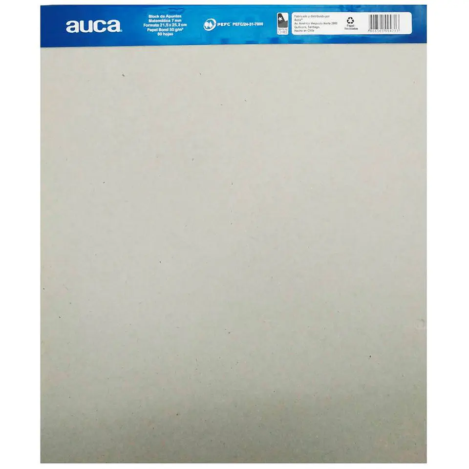 Block prepicado/perforado carta 80 hojas 7 mm Auca 4
