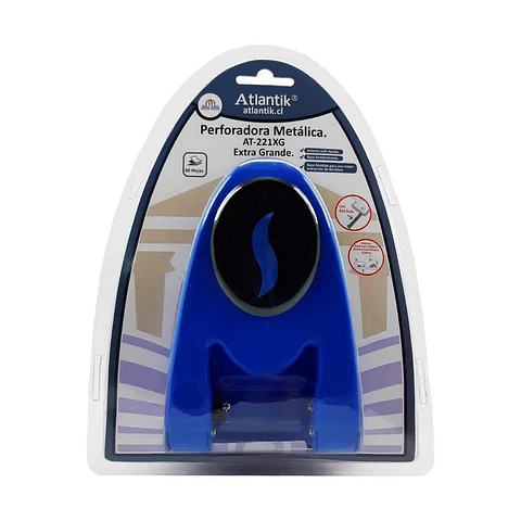 Perforadora extra grande metálica 60 hojas AT-221XG azul Atlantik