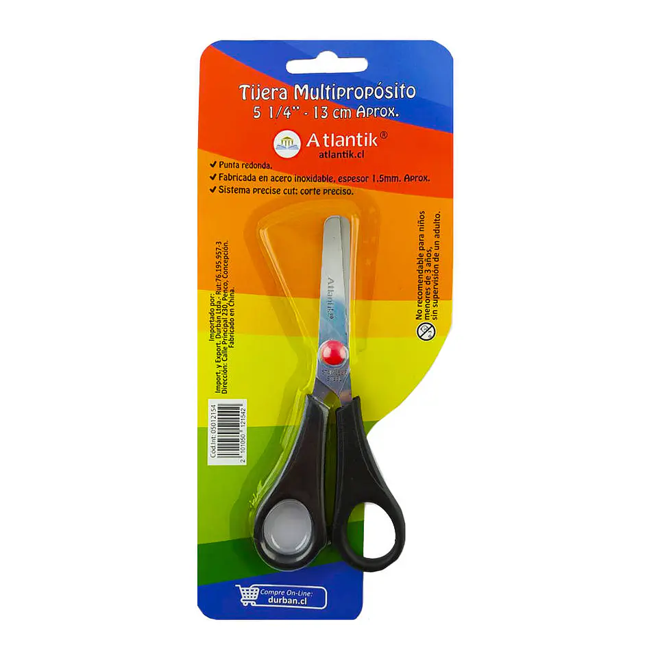 Tijera escolar 13 cm punta redonda blis 01 u Atlantik 1