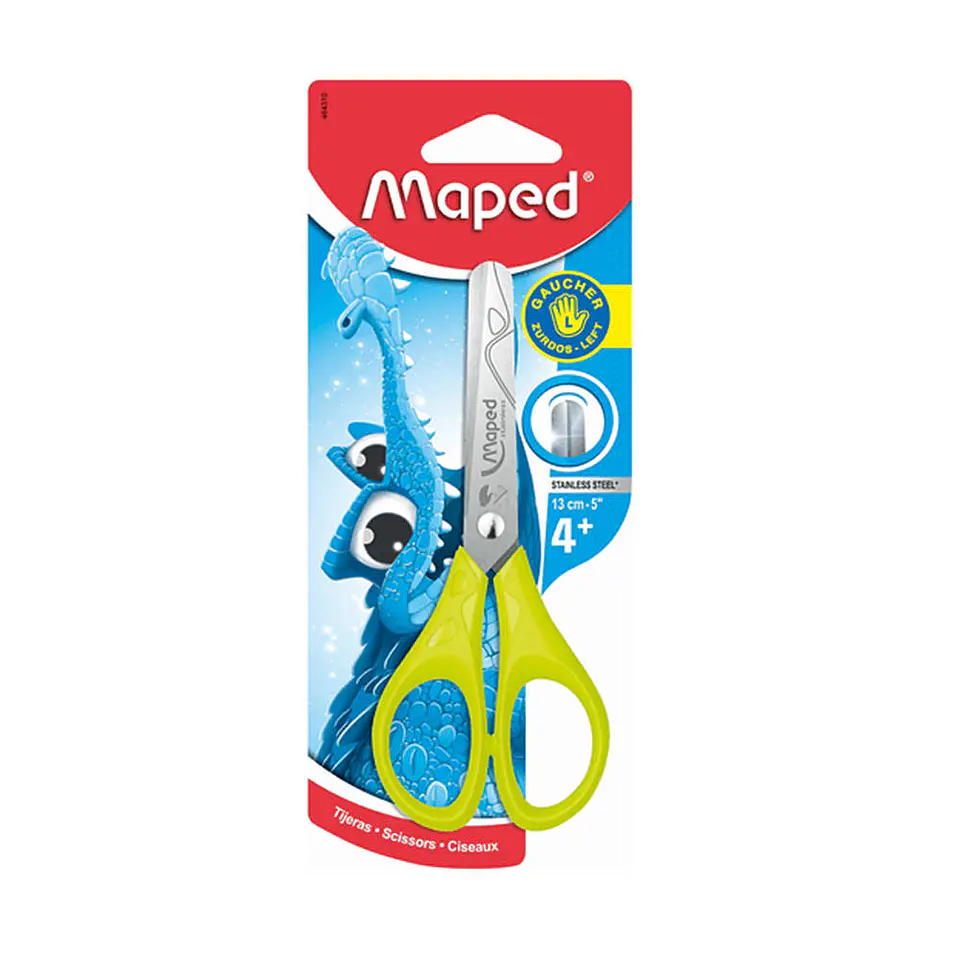 Tijera escolar 13 cm para zurdos punta redonda blis 01 u essential Maped 1