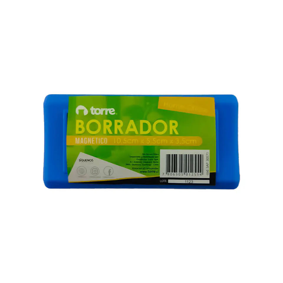 Borrador pizarra magnetico 10,5 cm x 5,5 cm x 3,5 cm torre 1