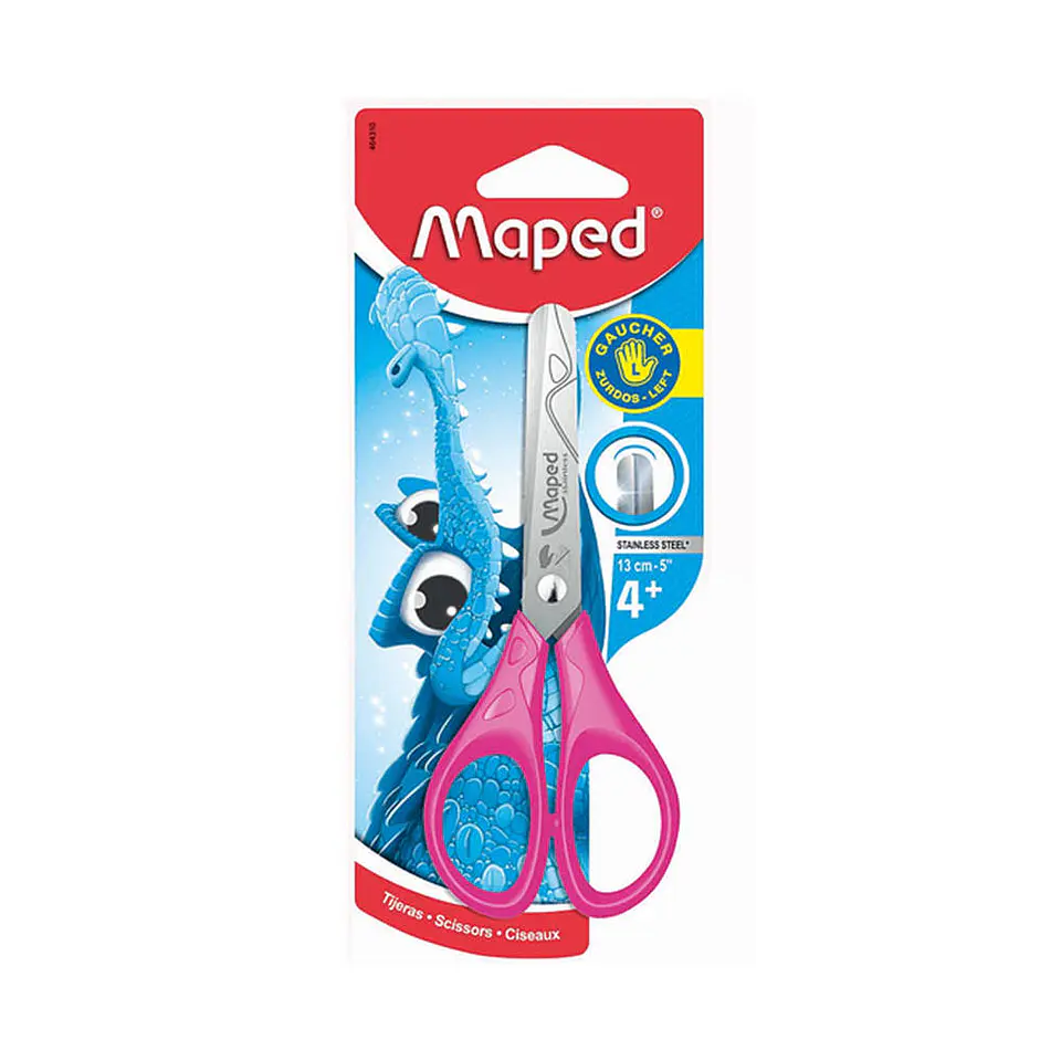 Tijera escolar 13 cm para zurdos punta redonda blis 01 u essential Maped 3
