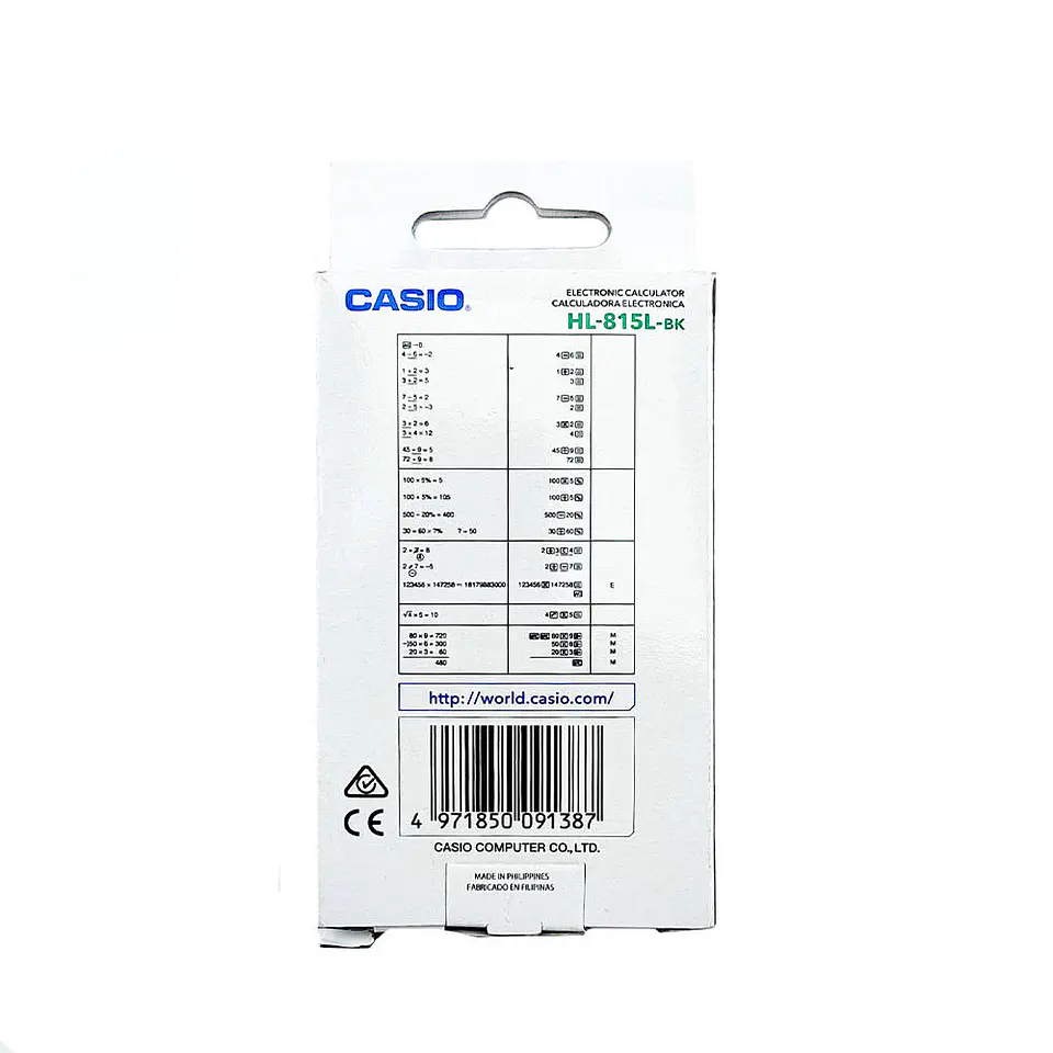 Calculadora bolsillo 08 dig HL-815L-BK Casio 3