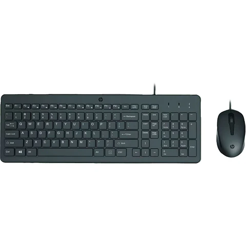 Kit Teclado Mouse Alámbrico HP 150, Optico 1600DPI USB Color Negro