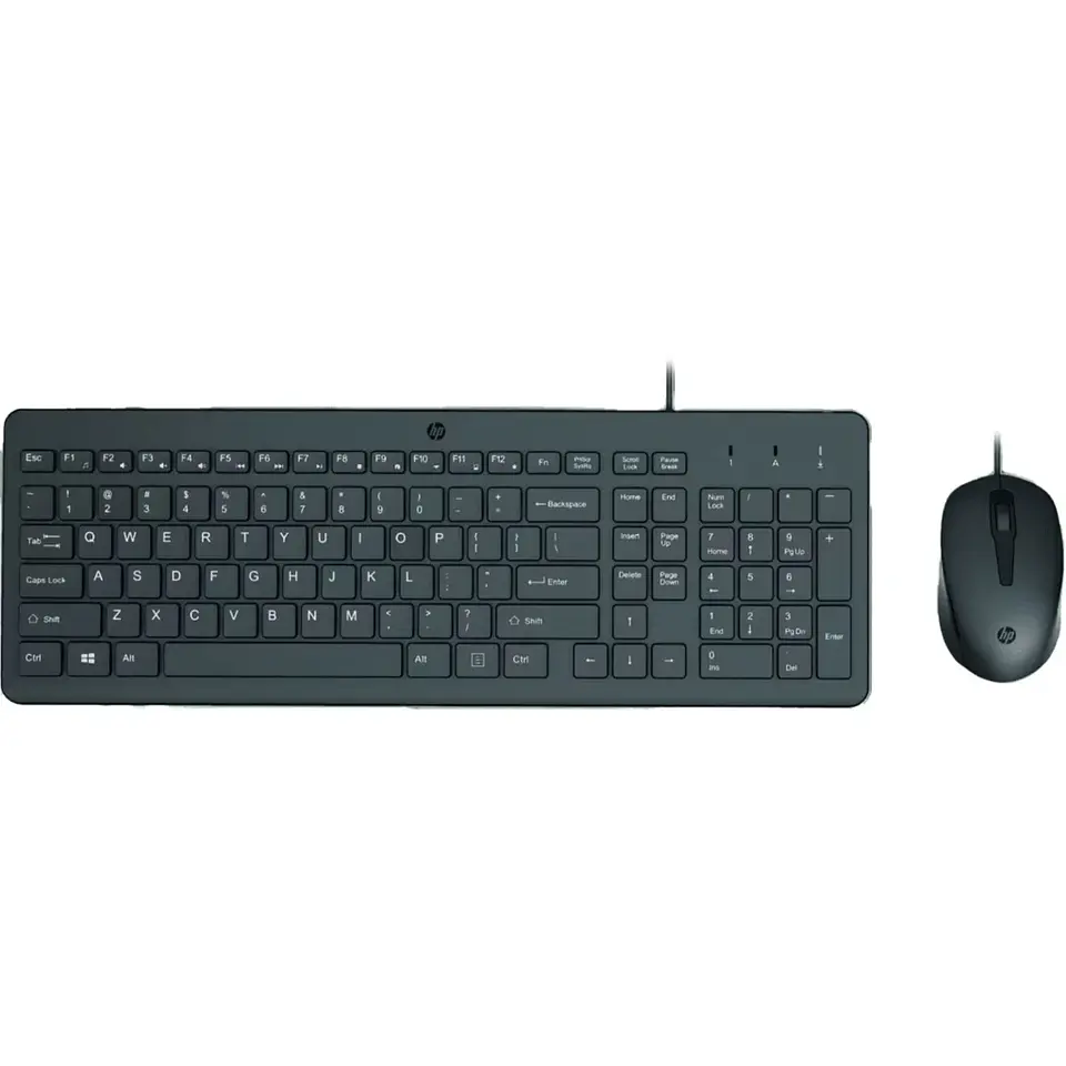 Kit Teclado Mouse Alámbrico HP 150, Optico 1600DPI USB Color Negro 1