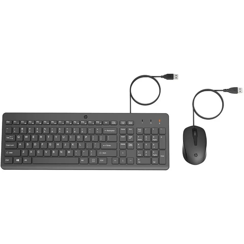 Kit Teclado Mouse Alámbrico HP 150, Optico 1600DPI USB Color Negro 3