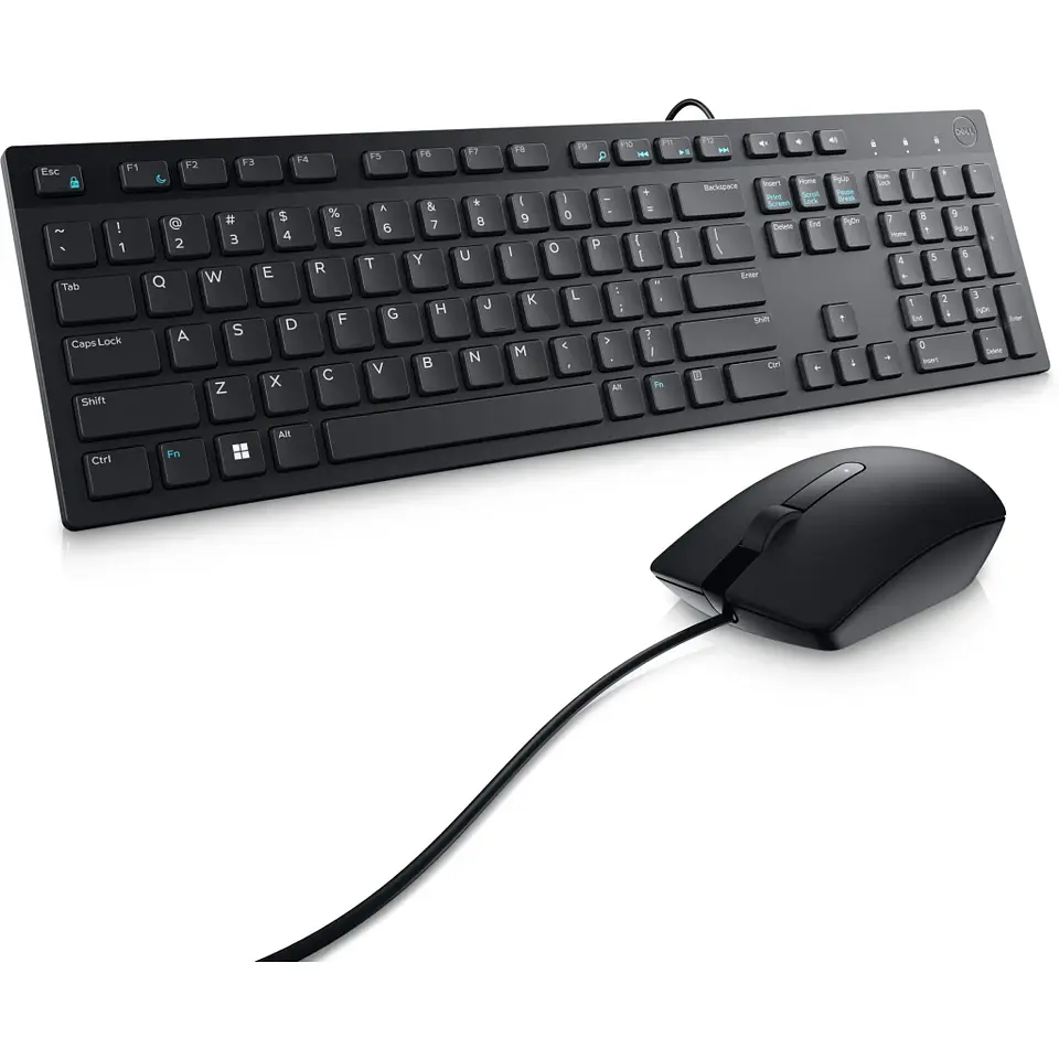 Kit Teclado Mouse Alámbrico Dell KM300C Conectividad USB Cable 1.8 mts Negro 1