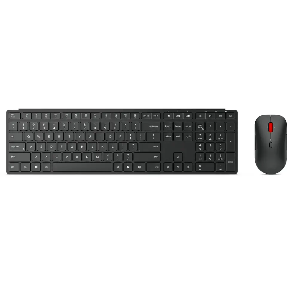 Kit Teclado Mouse Inalámbrico Lenovo Pro 6000, BT5.3 Recep USB-A Español Negro 1