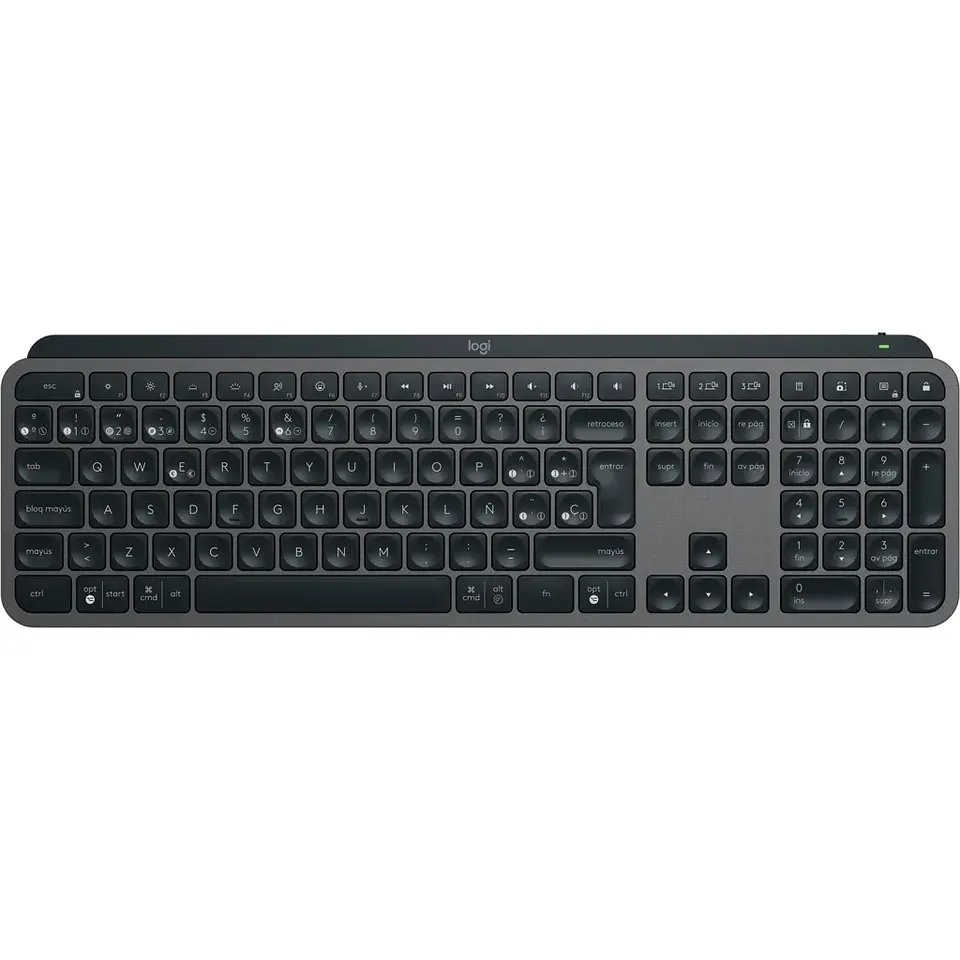 Teclado Inalámbrico Logitech MX Keys S, Bateria Recargable Dongle USB Space gray 1
