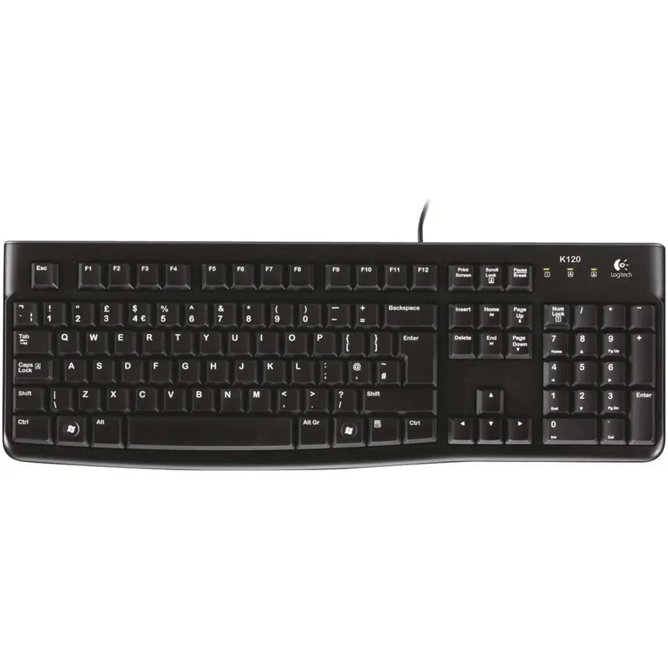 Teclado Alámbrico Logitech K120, Silencioso Antiderrame USB Español Color Negro 3
