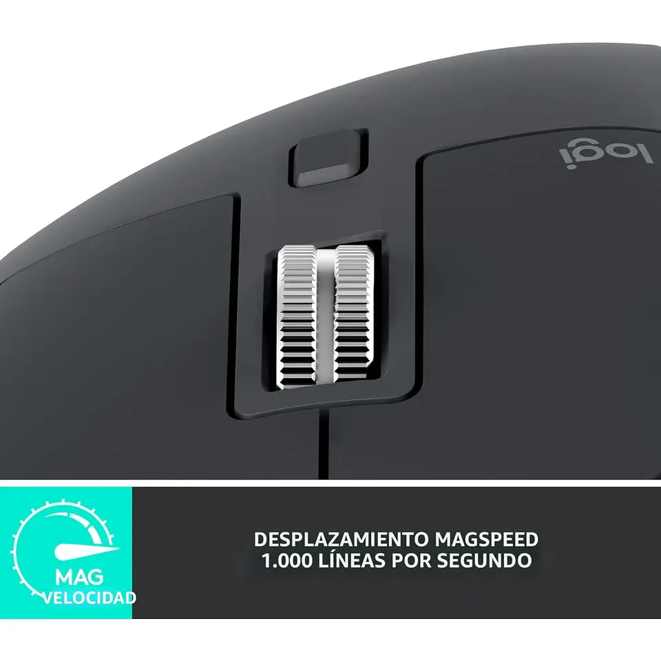 Mouse Inalámbrico Logitech MX Master 3s Óptico 8000DPI 7 Botones Bluetooth Negro 4