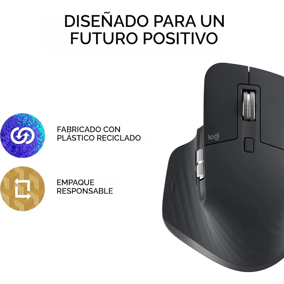 Mouse Inalámbrico Logitech MX Master 3s Óptico 8000DPI 7 Botones Bluetooth Negro 5