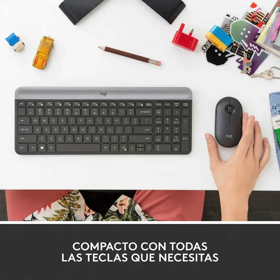 Kit Teclado Mouse Inalámbrico Logitech Slim MK470 2.4Ghz USB Negro 3