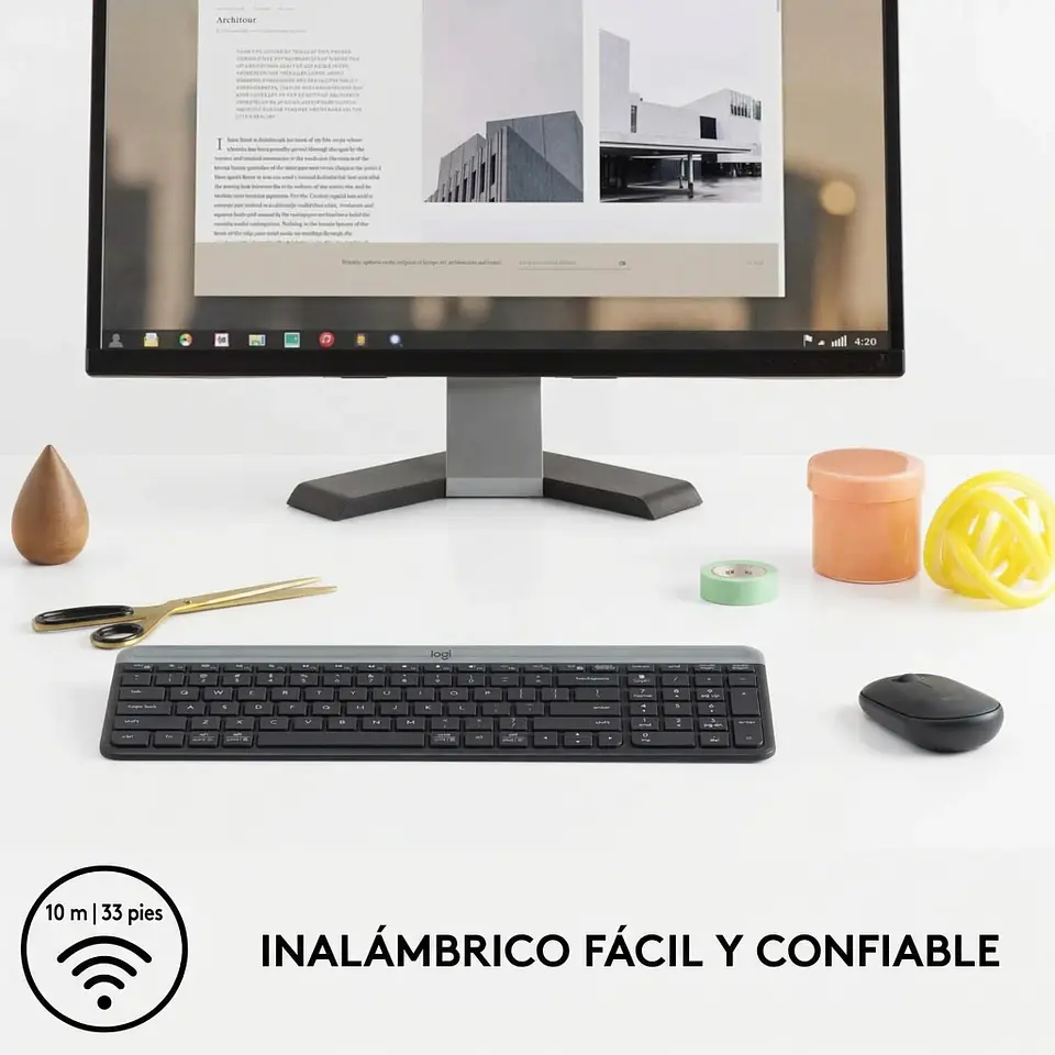 Kit Teclado Mouse Inalámbrico Logitech Slim MK470 2.4Ghz USB Negro 5