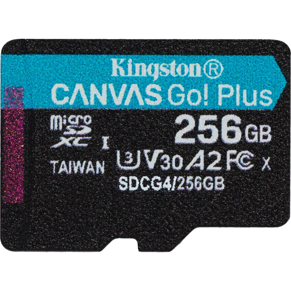 Memoria MicroSDXC 256GB Kingston Canvas Go Plus Cat10 UHS-I U3 V30 A2 Lec200MB/s 2