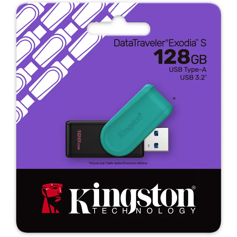Pendrive 128GB Kingston DataTraveler Exodia S Turquoise USB 3.2 Gen 1 3