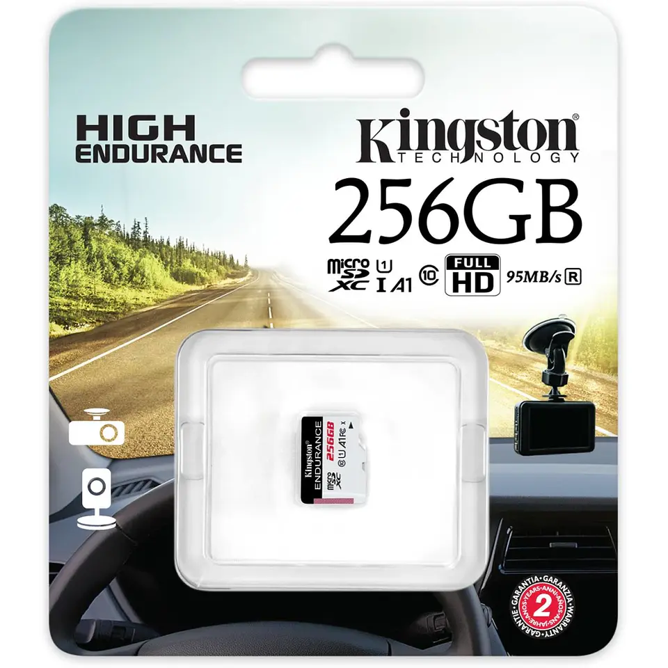 Memoria MicroSDXC 256GB Kingston Endurance UHS-I U1, CL10 Lec 95MB/s Esc 45MB/s 3