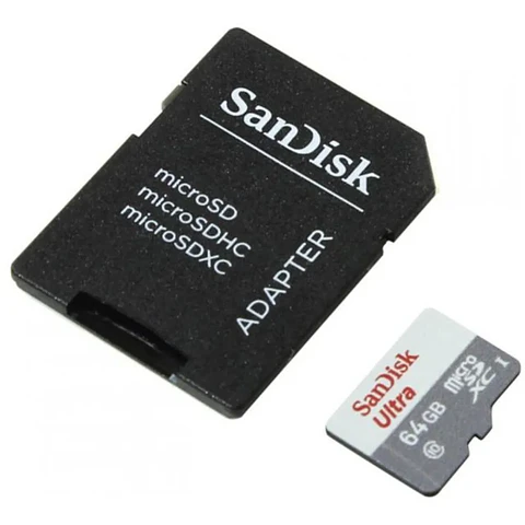 Memoria MicroSDXC 64GB SanDisk ULTRA USH-1 CL10 Lec 100MB/s Con Adaptador