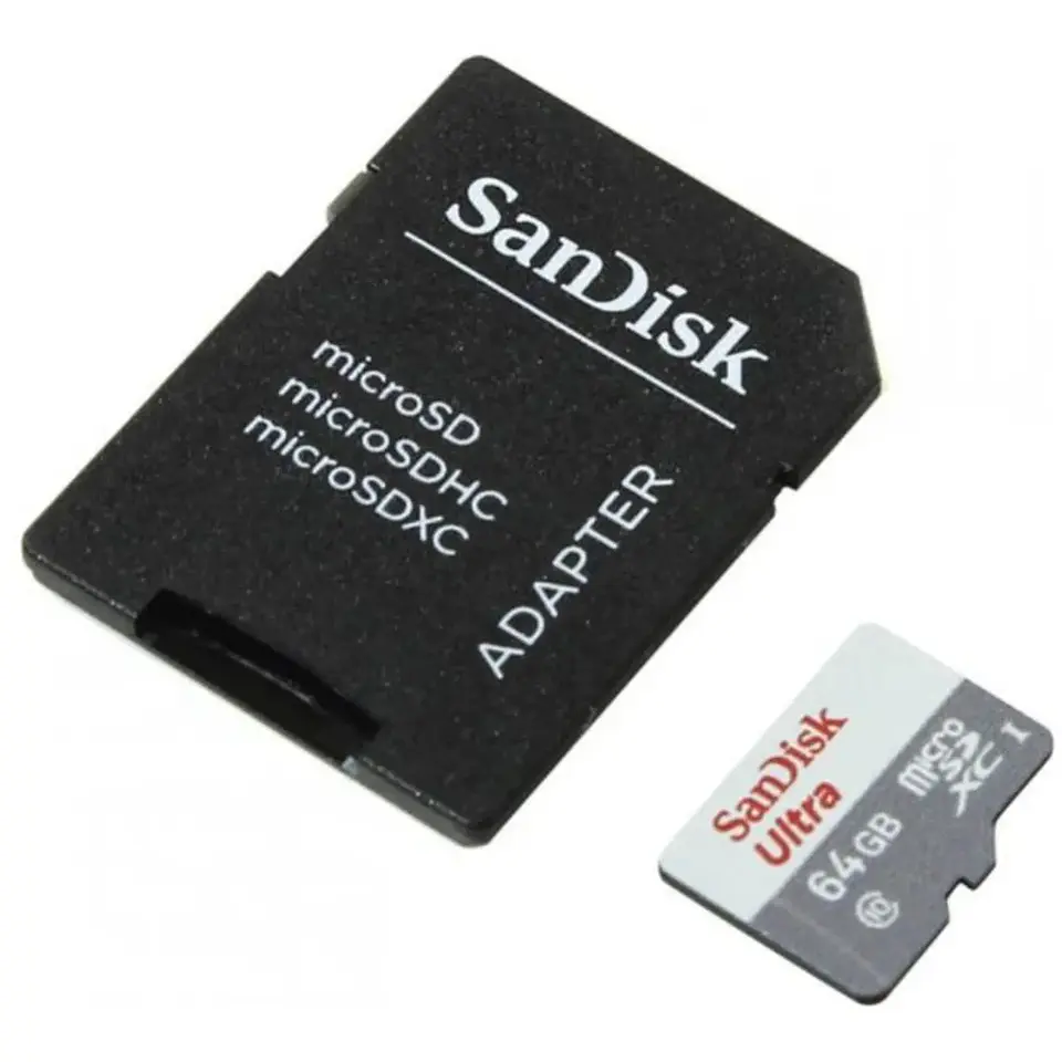 Memoria MicroSDXC 64GB SanDisk ULTRA USH-1 CL10 Lec 100MB/s Con Adaptador 1