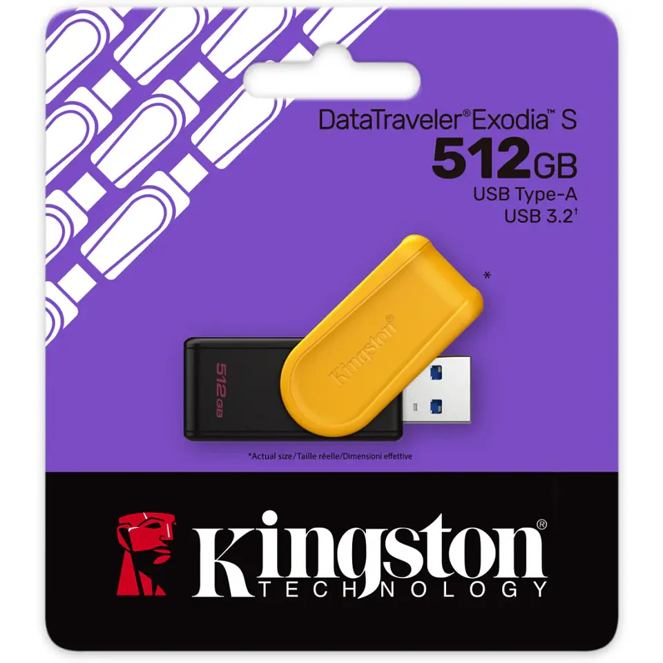 Pendrive 512GB Kingston DataTraveler Exodia USB v3.2 Gen1 Amarillo 3