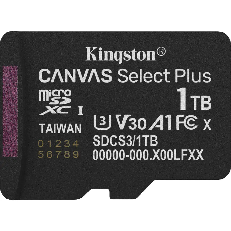Memoria MicroSDXC 1TB Kingston Canvas Select Plus Clase 10 UHS-I Lec150MB/s 3