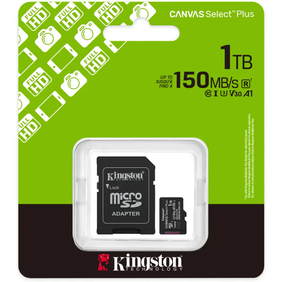 Memoria MicroSDXC 1TB Kingston Canvas Select Plus Clase 10 UHS-I Lec150MB/s 5