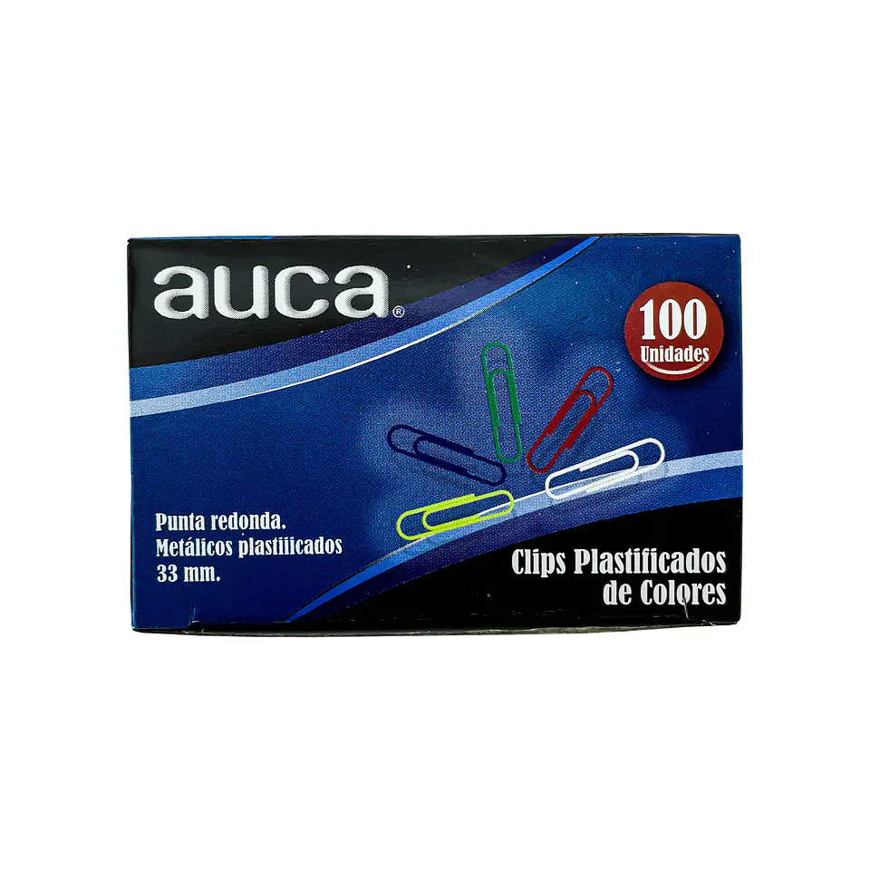 Clips 33 mm 100 u punta redonda color auca 1