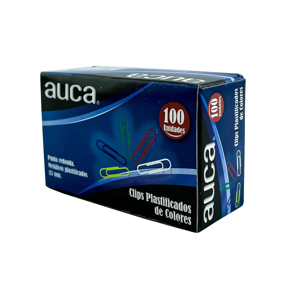 Clips 33 mm 100 u punta redonda color auca 2