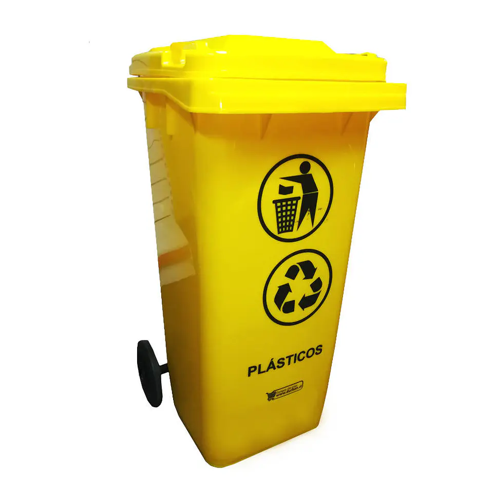 Contenedor basura hdpe 240lt amarillo p/plastico Atlantik 1