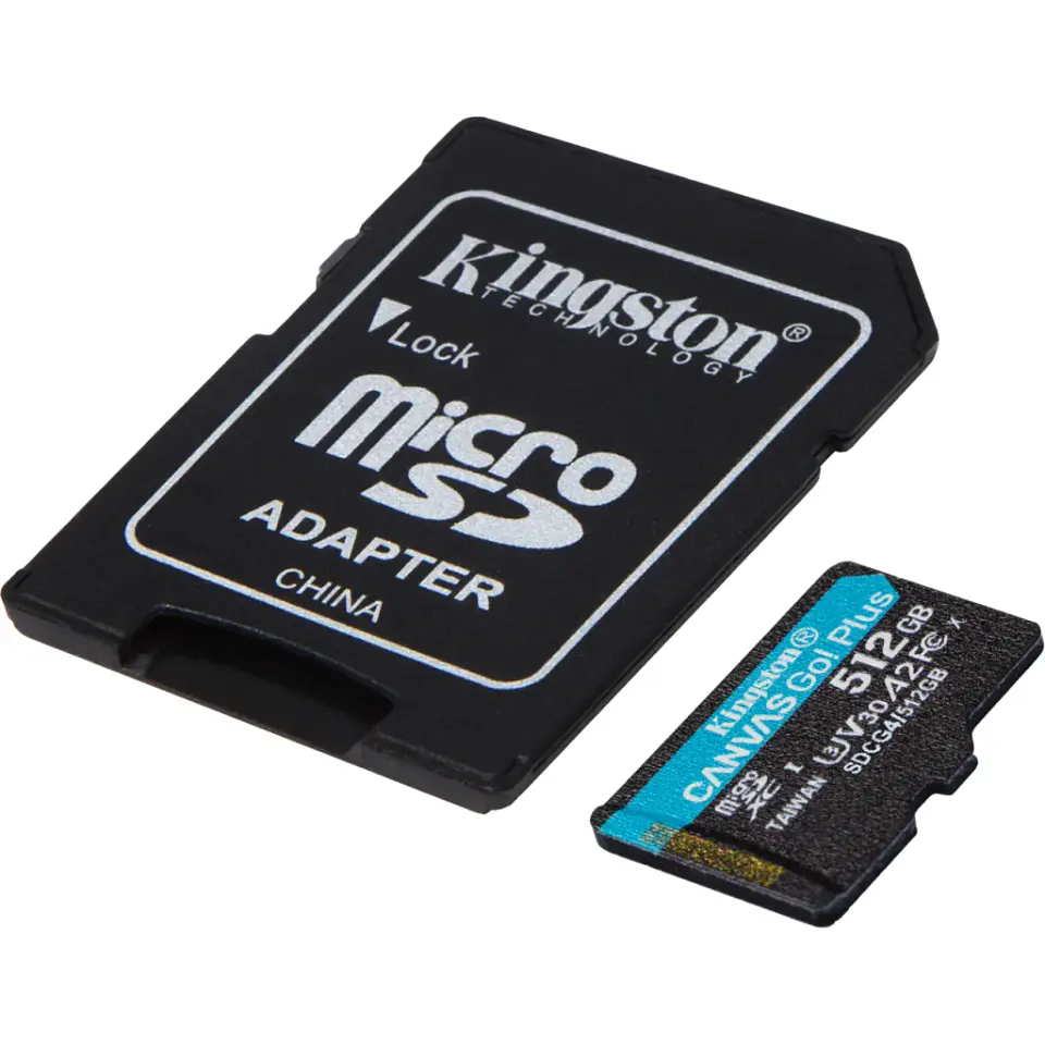 Memoria MicroSDXC 512GB Kingston Canvas Go Plus Cat10 UHS-I U3 V30 A2 Lec200MB/s 3