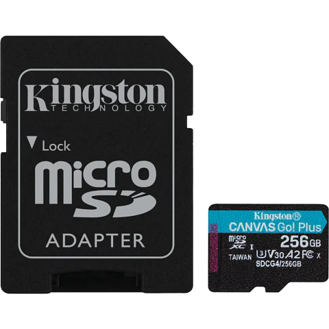 Memoria MicroSDXC 256GB Kingston Canvas Go Plus Cat10 UHS-I U3 V30 A2 Lec200MB/s