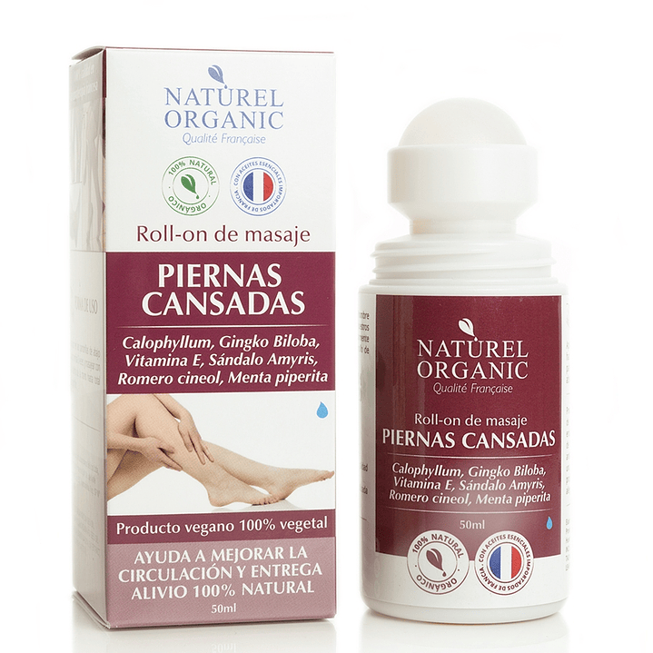 Naturel Organic - Roll on  Aceite de masaje Piernas cansadas 50ml 1