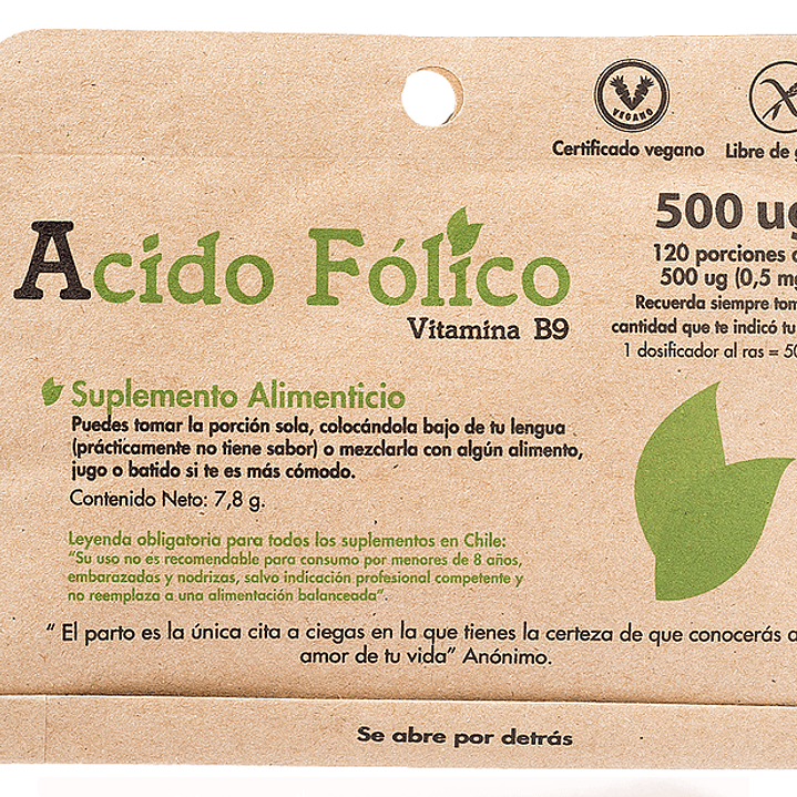 Acido Folico 120 porciones Dulzura Natural 1