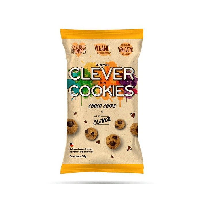 Galletas cookies choco chips 30g Eat Clever 1