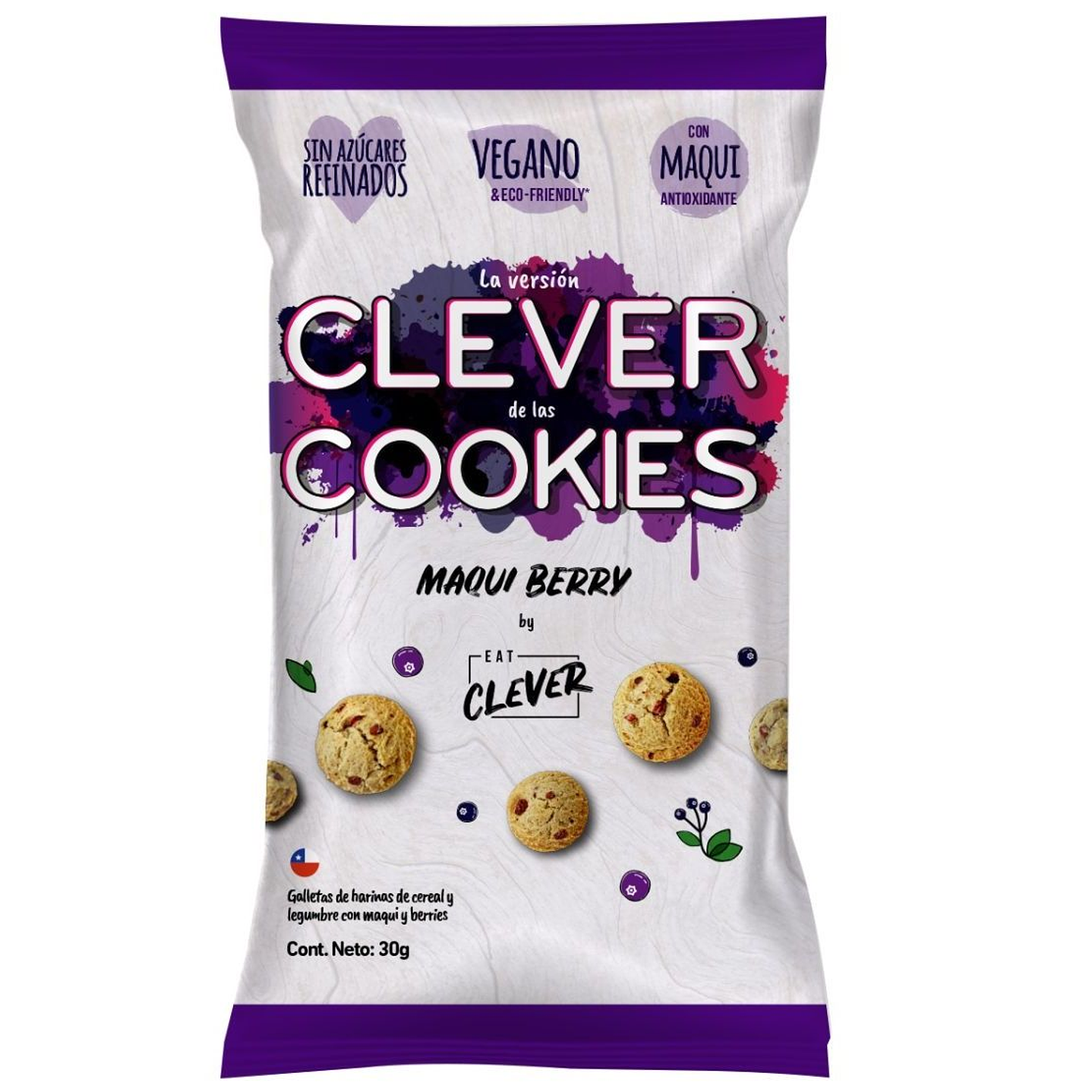 Galletas cookies maqui berry 30g Eat Clever 1