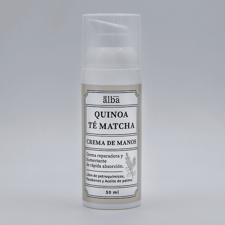Crema de manos Quinoa y Te Matcha 50 ml Del Alba 1