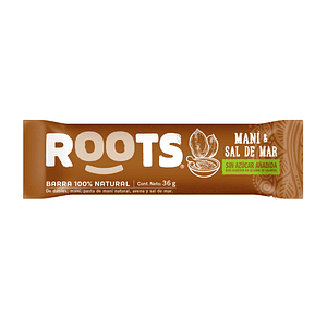 Barra 100% frutos Mani & Sal de mar 36gr Roots  