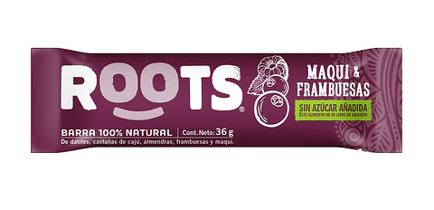 Barra 100% frutos Maqui & Frambuesas 30gr  Roots