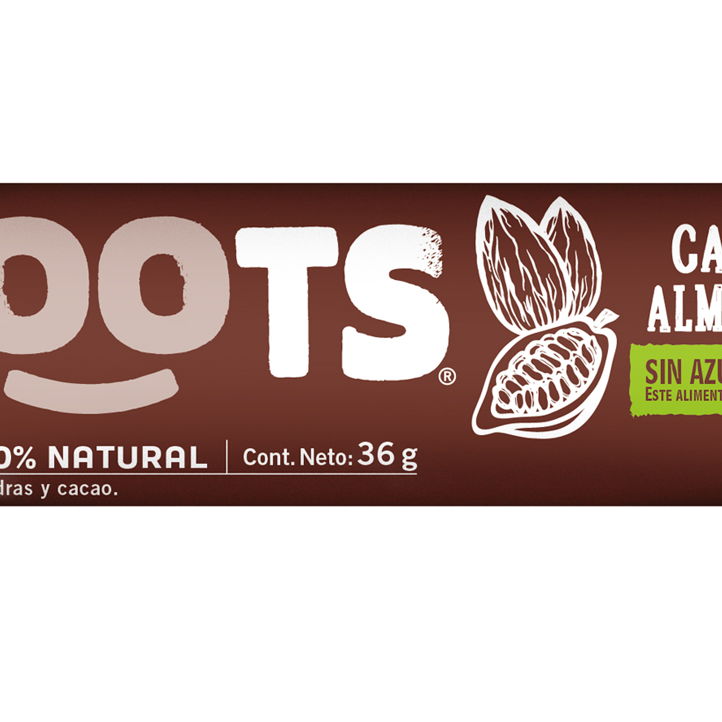 Barra 100% frutos Cacao & Almendras 30gr  1