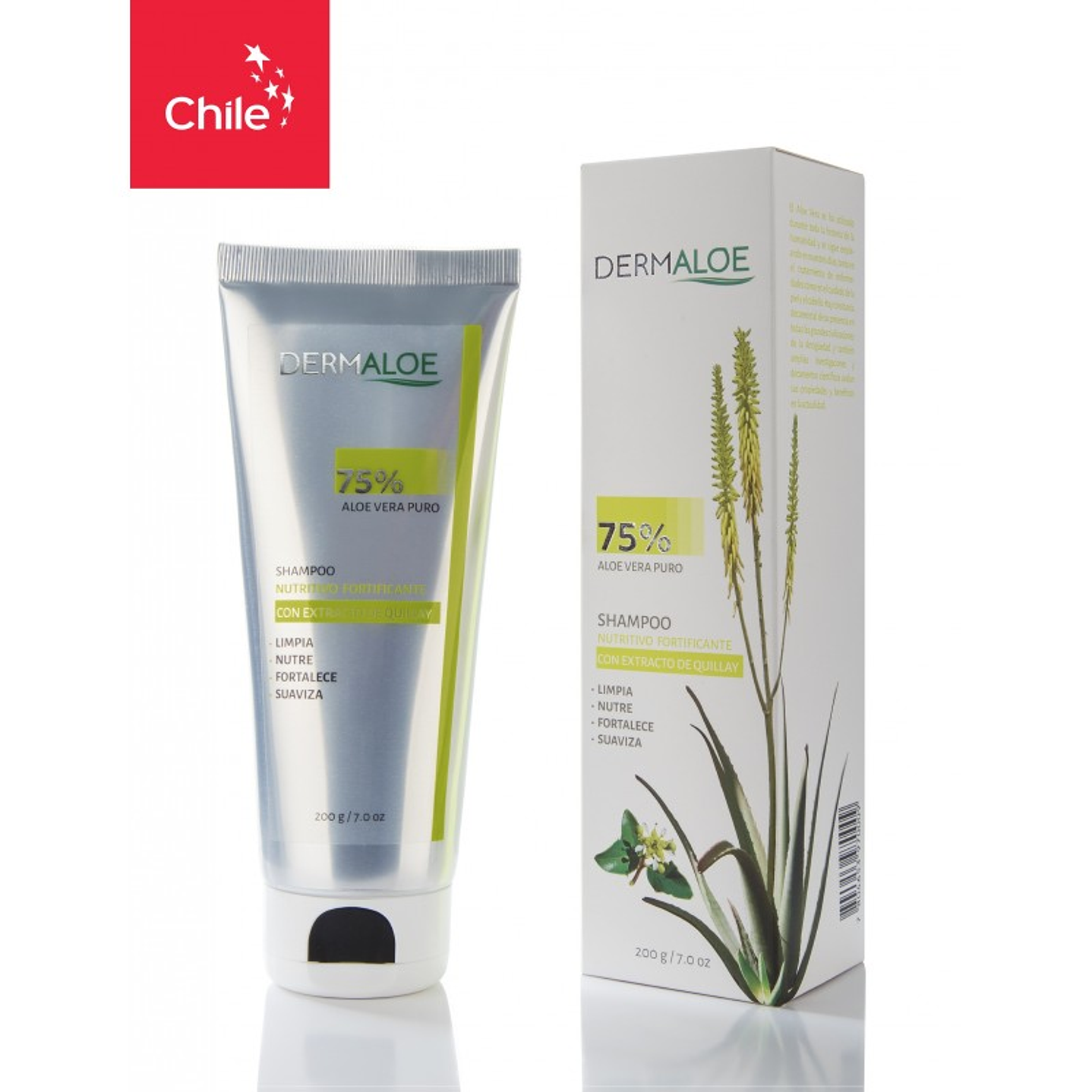 Shampoo 75% aloe vera puro 200g Dermaloe 1