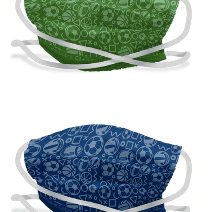 Pack 2 mascarillas reutilizable nano cobre Niño 1