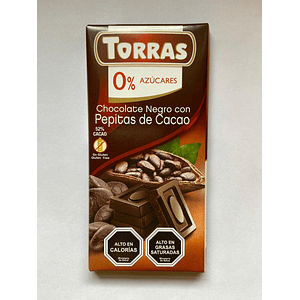 Chocolate Negro y Nibs de Cacao 75g Torras