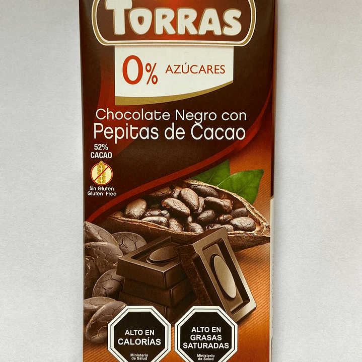 Chocolate Negro y Nibs de Cacao 75g Torras 1