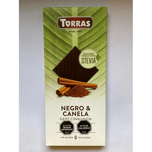 Chocolate Negro con Stevia y Canela 125g Torras