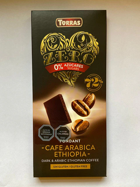Sugar-Free Dark Chocolate with Arabica Coffee 72% cocoa 100g Torras