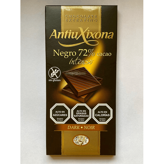 Chocolate Negro intenso 72% cacao 100g Antiu Xixona